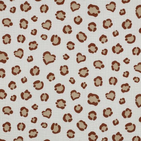 Verhees - Animal Skin Ecru - Double Gauze OEKO-TEX