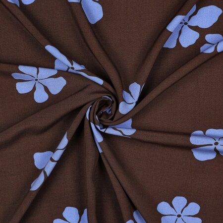 Verhees - Brown abstract Flowers - Lenzing Ecovero