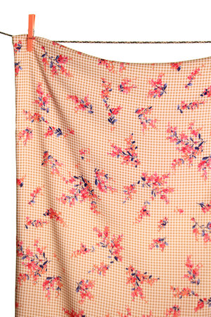 Atelier Jupe - Oker ruit met bloemen VISCOSE