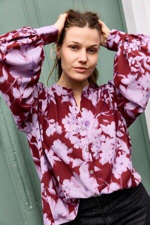Atelier Jupe - Lila bloemen VISCOSE