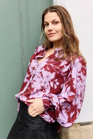 Atelier Jupe - Lila bloemen VISCOSE