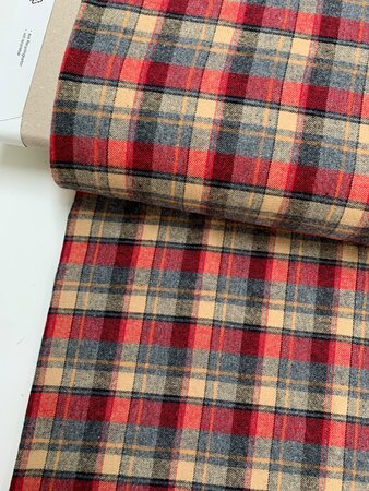 Toptex Rood/Zwart Check FLANEL BIOKATOEN 