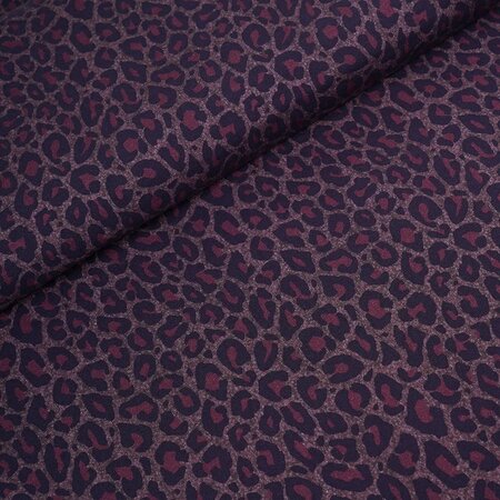 COUPON 40cm Stoffonkel Leo Aubergine JERSEY GOTS