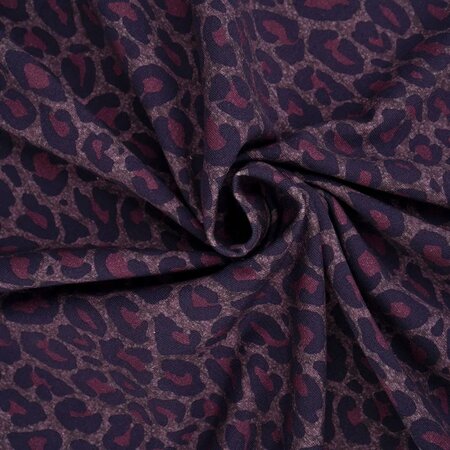 COUPON 40cm Stoffonkel Leo Aubergine JERSEY GOTS