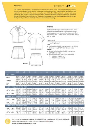 Closet Core Patterns - Adriana Top and Short