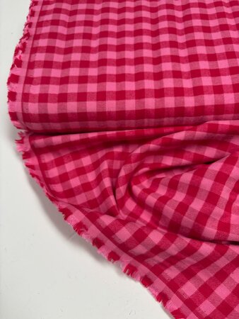 Cherries/Pink Vichy FLANEL KATOEN