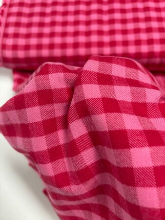 Cherries/Pink Vichy FLANEL KATOEN