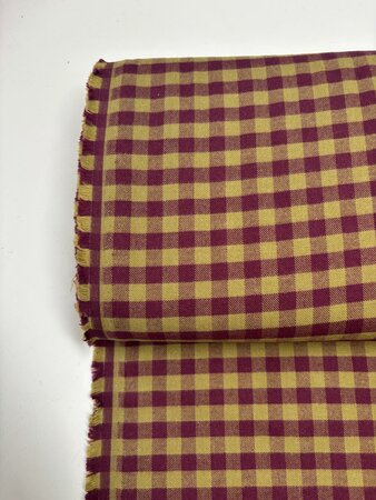 Olive/Bordeaux Vichy FLANEL KATOEN