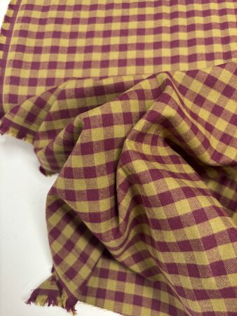Olive/Bordeaux Vichy FLANEL KATOEN