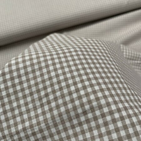 COUPON 90cm Verhees - Yarn Dyed CHECK Sand - POPLIN KATOEN