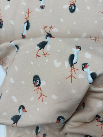 Hilco - Crazy Bird Sand FRENCH TERRY - OEKO-TEX