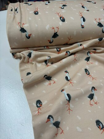 Hilco - Crazy Bird Sand FRENCH TERRY - OEKO-TEX