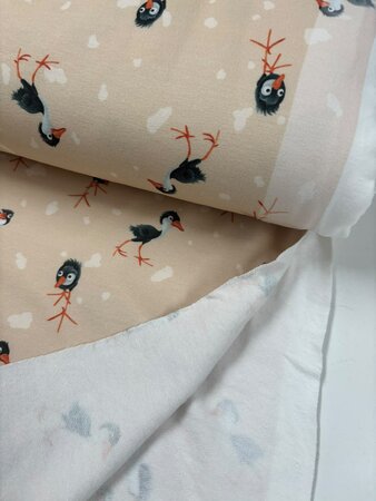 Hilco - Crazy Bird Sand FRENCH TERRY - OEKO-TEX