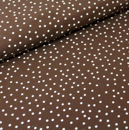 Stoffonkel Mini Dotties Chocolate JERSEY GOTS