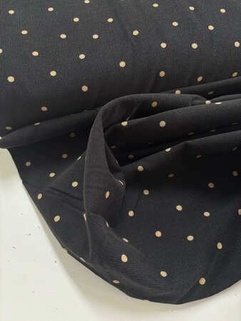 Kokka Japan - Charcoal Dots - FINE CORDUROY KATOEN