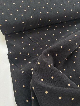 Kokka Japan - Charcoal Dots - FINE CORDUROY KATOEN