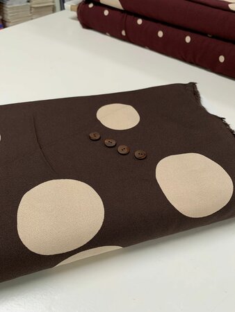 COUPON 65cm Mind the MAKER - Jolly Dots Umber/Creamy White - ECOVERO™ VISCOSE CREPE