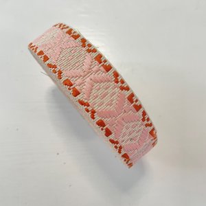 Tassenband Creme, lichtroze oranje  30mm €4,50 p/m 