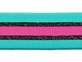 Glitter turquoise roze elastiek 30 mm