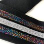 COUPON 170 CM Zwart disco lurex elastiek 40mm