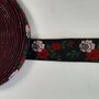 Sierelastiek - Jacquard black roses 40mm