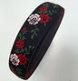 Sierelastiek - Jacquard black roses 40mm