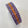 COUPON 75 CM Tassenband Lichtgrijs, paars, oranje  40mm 