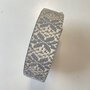 Tassenband Snow flake light grey - ecru 40mm 