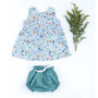 COUPON 100 CM Katia - Aqua & Mustard Flowers VOILE