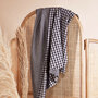 COUPON 160 CM Atelier Brunette - Gingham Off-White Night Fabric COTTON