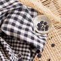 COUPON 160 CM Atelier Brunette - Gingham Off-White Night Fabric COTTON