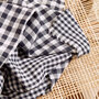 COUPON 160 CM Atelier Brunette - Gingham Off-White Night Fabric COTTON