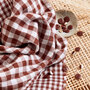 Atelier Brunette - Gingham Off-White Rust Fabric COTTON