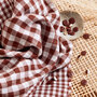 COUPON 225 CM Atelier Brunette - Gingham Off-White Rust Fabric COTTON
