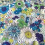 Kokka Japan - Retro Collection - Blue Flower Power COTTON LAWN