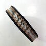 Tassenband Herringbone Black, brown & ivory 30mm 