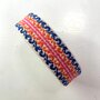 COUPON 190CM Tassenband Sea blue, orange, fuchsia 40mm