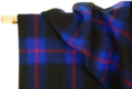 Atelier Jupe - Black and Royal Blue Checked Mantelstof WOL BLEND 
