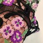 COUPON 150CM Haute Couture - Sierkant Purple flowers