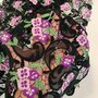 COUPON 150CM Haute Couture - Sierkant Purple flowers
