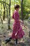 Eglantine & Zoé Flora Bordeaux VISCOSE POPLIN