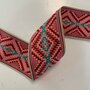 Tassenband Ethnic Rhombus Fuchsia/Ivory/Bordeaux/Sea Green 78mm 