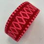 Tassenband Woven Indian Base Red/Fluo Pink 50mm