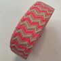 Tassenband Gallons Cotton Ecru/Flo Pink 45 mm 