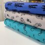 COUPON 200 CM Needle Fabrics - Triple Elements - Northern Blue BRUSHED FRENCH TERRY