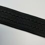 Sierelastiek - Embroidered Black 53mm