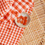 Atelier Brunette - Gingham Off-White Tangerine Fabric COTTON