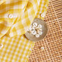 COUPON 200 CM Atelier Brunette - Gingham Off-White Lemon Fabric COTTON