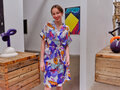 Atelier Jupe - White with Blue Flowers VISCOSE