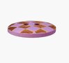 Wooden Button Check LILA 15mm 